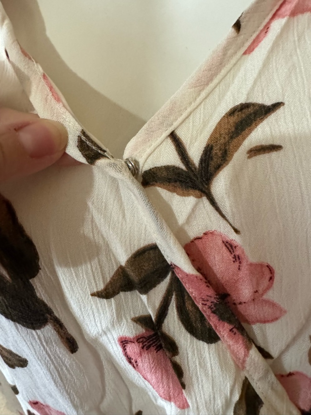 Ces Femme White Mini Dress with Pink Floral Print - Picture 4 of 12